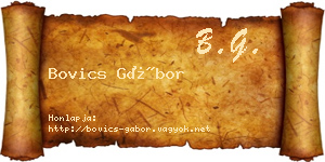 Bovics Gábor névjegykártya